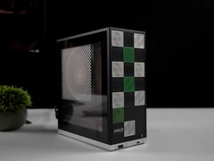 Framework Desktop modular mini-PC with AMD branding and custom tile front panel design (Image source: ETA PRIME)