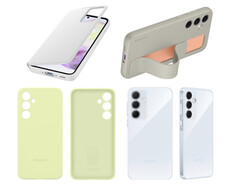 A look at several of Samsung's official case designs for the Galaxy A35 and Galaxy A55. (Image source: Appuals - edited)