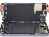 The iPhone 14 Pro internals, including battery. (Source: iFixit)