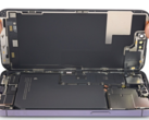 The iPhone 14 Pro internals, including battery. (Source: iFixit)
