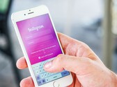 Smartphone running Instagram app