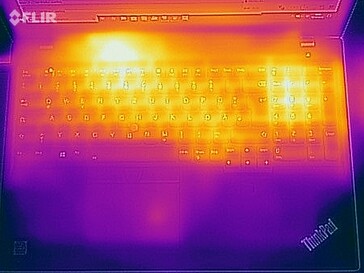 Heat map of the top of the device under load