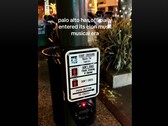 A TikTok (screenshot) showing the hacked crosswalk button in Palo Alto. (Image source: rosecampau on TikTok)