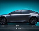 The bZ3 electric sedan is slightly longer than the Model 3 (image: Toyota)