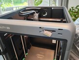There is a glass panel on the top and front