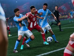 Image showing players trying to take control of the ball. (Image Source: EA) 