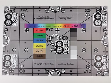 Our test chart shot at 10 MP