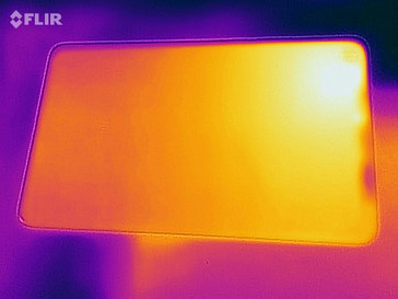 Heatmap of the rear of the device under load