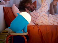 An image of IKEA Grejsimojs LED table lamp on a bedside table