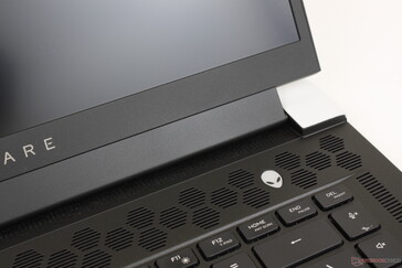 The Alienware logo doubles as the power button, but it is unfortunately not a fingerprint reader