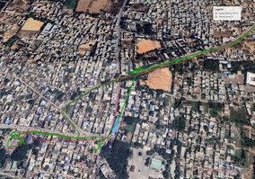 Navigation test drive on road