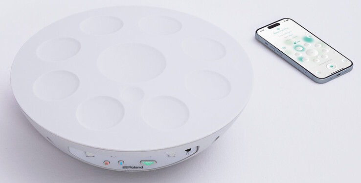 The top pads of the Roland Mood Pan are covered in silicone rubber, with adjustable sensitivity. (Image source: Roland)
