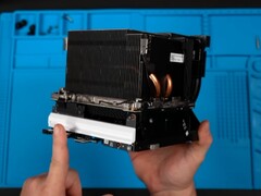 A screengrab of the Steam Machine's large heatsink on top of its I/O and PSU units