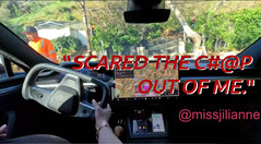 Tesla's FSD beta v12 seems to still have serious issues despite a shift to end-to-end AI. (Image source: MissJIlianne on X - screenshot, edited)