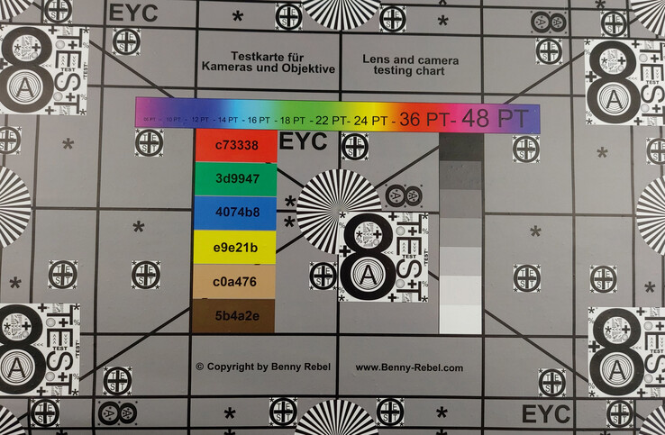 Test chart – perfectly illuminated