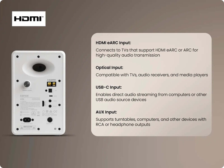 The Edifier M90 offer a wide range of audio inputs