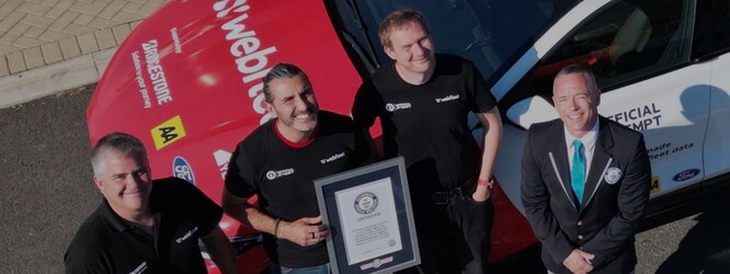Webfleet's team set a new Guinness world record for longest journey by an electric car. (Image source: Bridgestone)