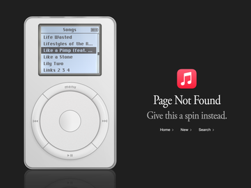 The Songs page on Apple Music’s virtual first-generation iPod