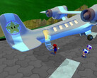 Mario boards Princess Peach's vacation plane in Super Mario Eclipse.