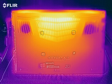 Gigabyte Aero 15-X9 temperature map (bottom)