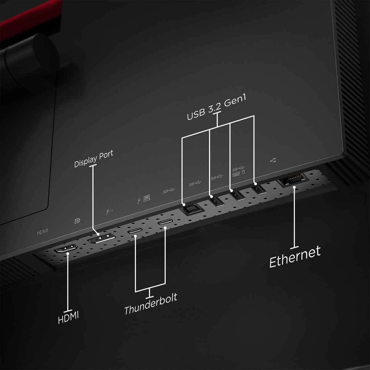 The Lenovo ThinkVision P40w monitor features an inbuilt KVM and