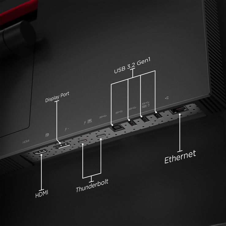 The ThinkVision P40w features an eKVM and connector hub. (Image Source: Lenovo)