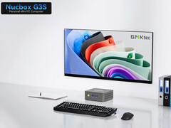 The NucBox G3S starts at $139.99. Pictured: a promo picture of the mini PC. (Image source: GMK - edited)