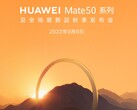 The Huawei Mate 50 series arrives on September 6. (Source: Huawei)