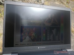 Outdoors under sunlight