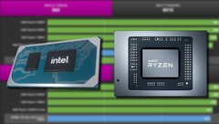 The Intel Core i7-11800H and AMD Ryzen 7 5800H offer similar performances in CPU-Z. (Image source: Intel/AMD/CPU-Z Validator - edited)