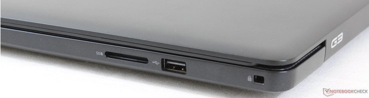 Right: SD reader, USB 3.0, Noble Lock