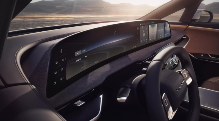 Lucid's Gravity has gone into production. It has a 34-inch floating display with 6K resolution. (Image source: Lucid)
