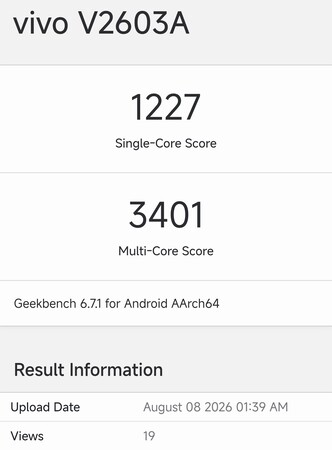 The iQOO Z11 Geekbench listing