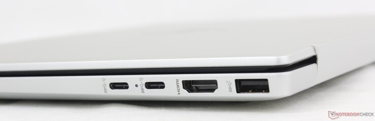 Right: 2x USB-C (10 Gbps) w/ DisplayPort + Power Delivery, HDMI 2.1, USB-A (10 Gbps)