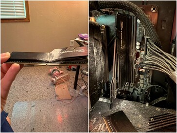 The gunshot damaged RAM and motherboard.