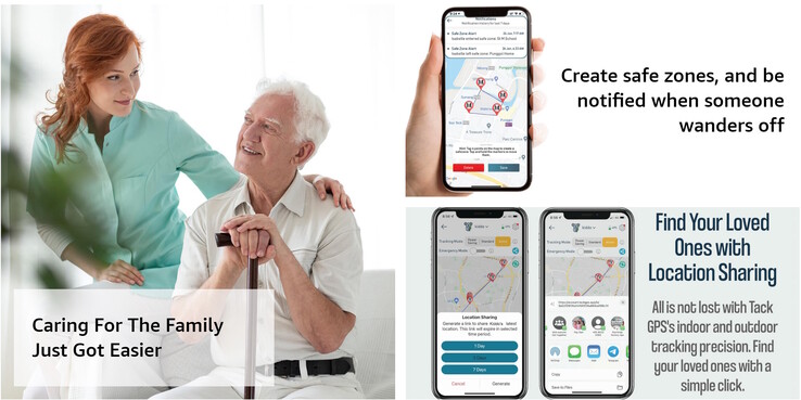 The Tack GPS Plus tracker app can automatically notify caregivers if a patient with dementia wanders off. (Source: Tack One)