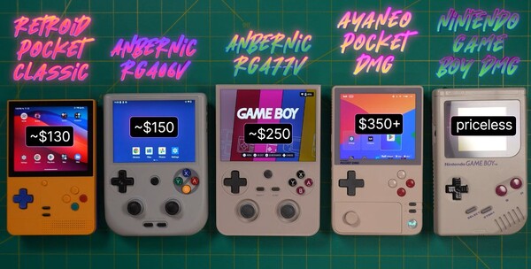 The Anbernic RG477V is larger than many of its rivals, but it also has a pretty large display. (Image source: Retro Game Corps)