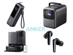 Multiple Anker products, like the 25K/165W power bank, soundcore Liberty 5 earbuds, and the Nebula X1 projector (all pictured) will be discounted. (Image source: Anker - edited)