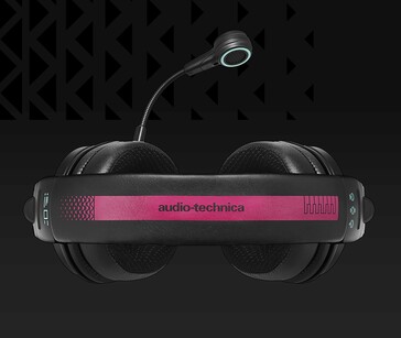 The headband of the Audio-Technica Hatsune Miku ATH-M50xSTS-USB MIKU headset incorporates design elements from Miku's hair accessories. (Image source: Audio-Technica)