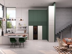 The new Samsung Bespoke Infinite Line fridge has an Auto Open Door feature. (Image source: Samsung)