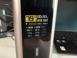 A display provides information about the energy flows