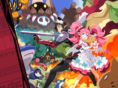 Official key art for Disgaea Mayhem featuring mercenary N.A.