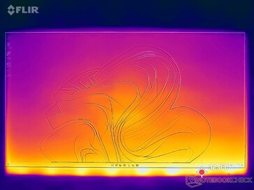 Surface temperatures are warmest on the bottom half of the monitor