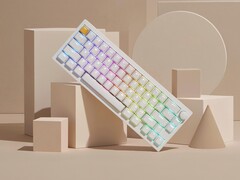 Lemokey P2 HE wireless gaming keyboard in white with shine-through keycaps. (Image source: Lemokey)