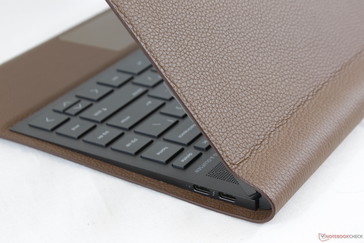 The rear of the leather creases and widens whenever the display is opened