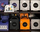 A collection of Nintendo GameCube consoles