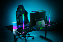 Razer&#039;s Aether Standing Light Bars operate via a single USB-C power cable. (Image source: Razer)