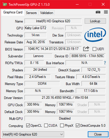 GPUZ (Intel HD 620)
