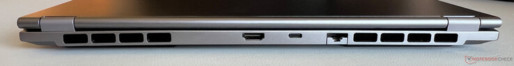 Rear: HDMI 2.0, USB-C 4.0 (40 Gbps, DisplayPort-ALT mode 1.4a, power delivery), Gigabit-Ethernet