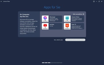 Additional apps are suggested during the initial setup